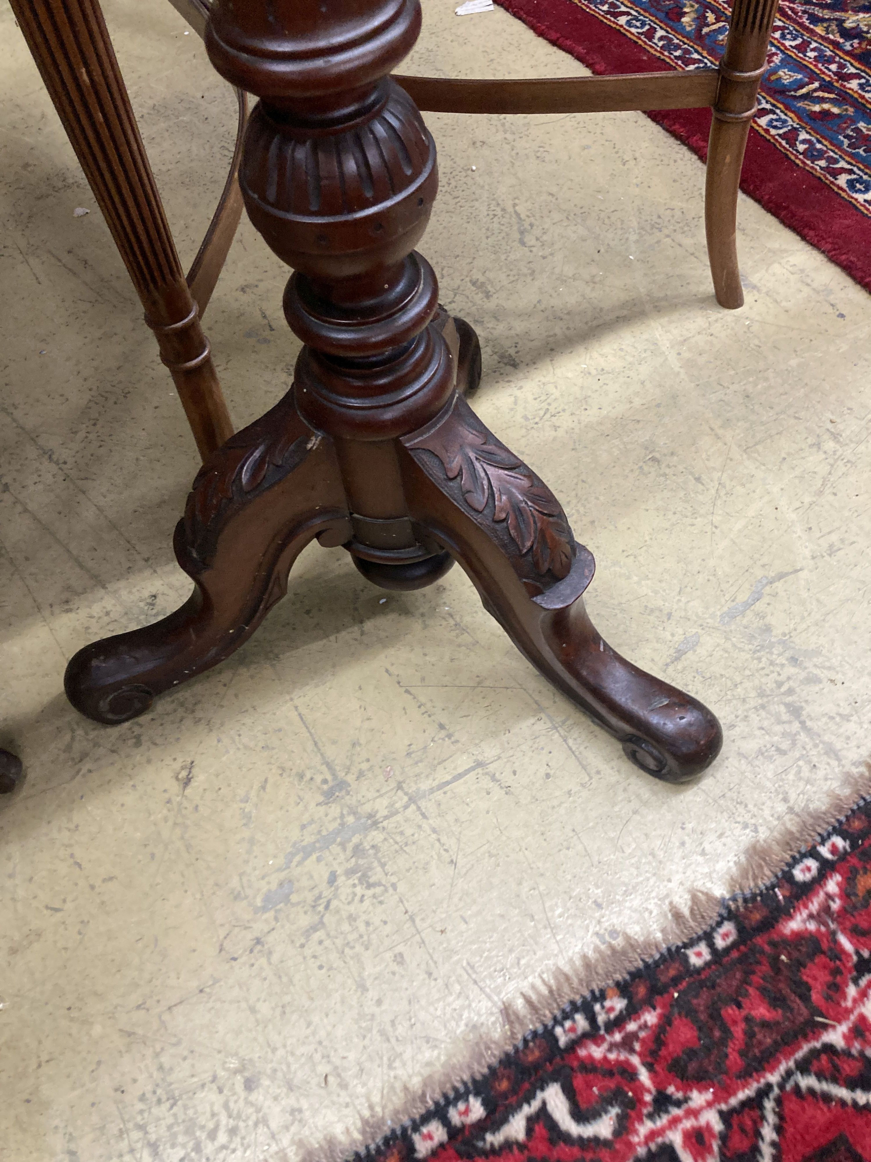 A Victorian mahogany adjustable music stand (a.f.)